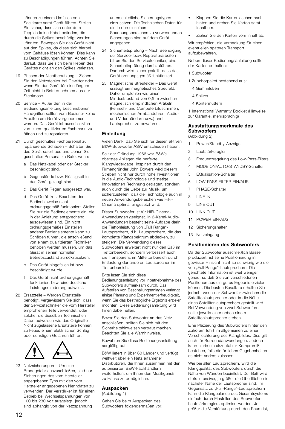 Bowers & Wilkins ASW CDM User Manual | Page 15 / 60