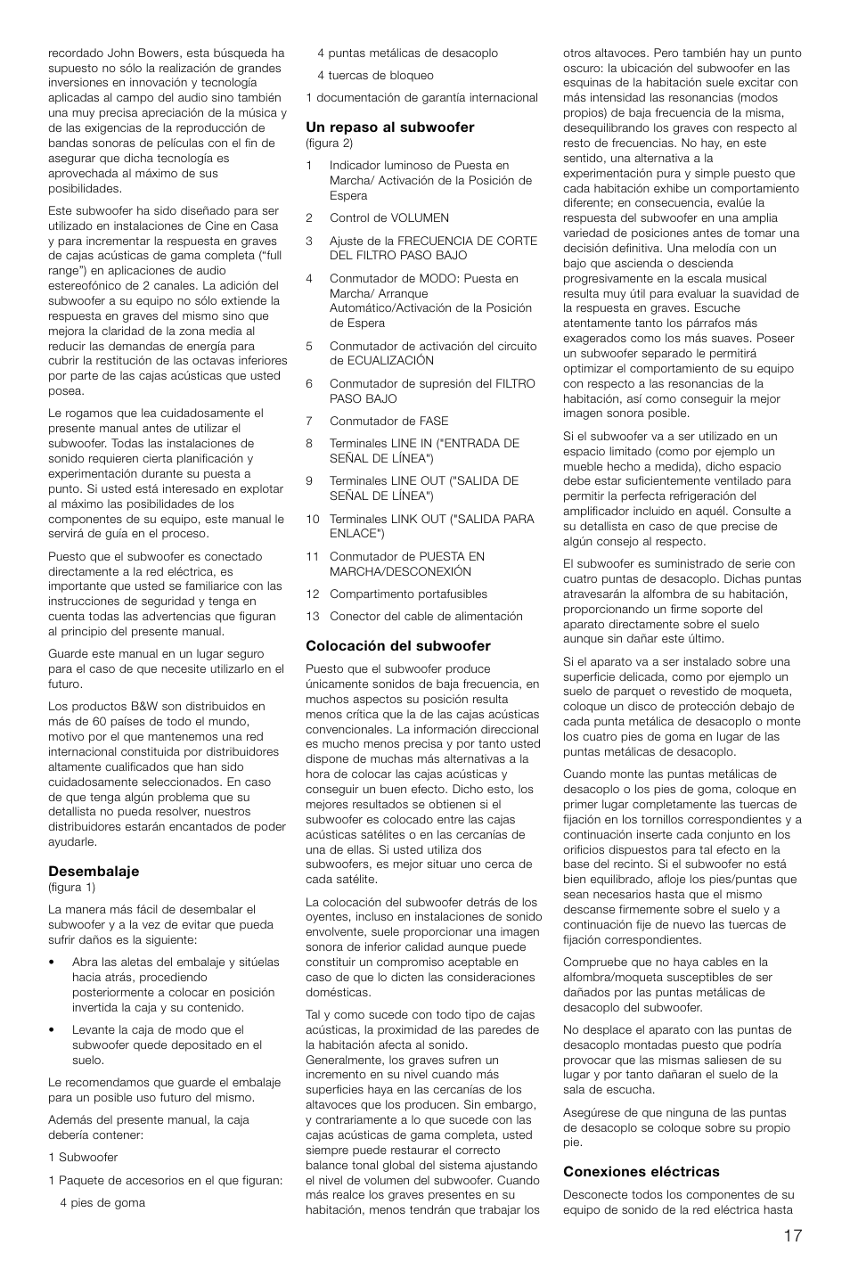 Bowers & Wilkins ASW CDM User Manual | Page 20 / 60