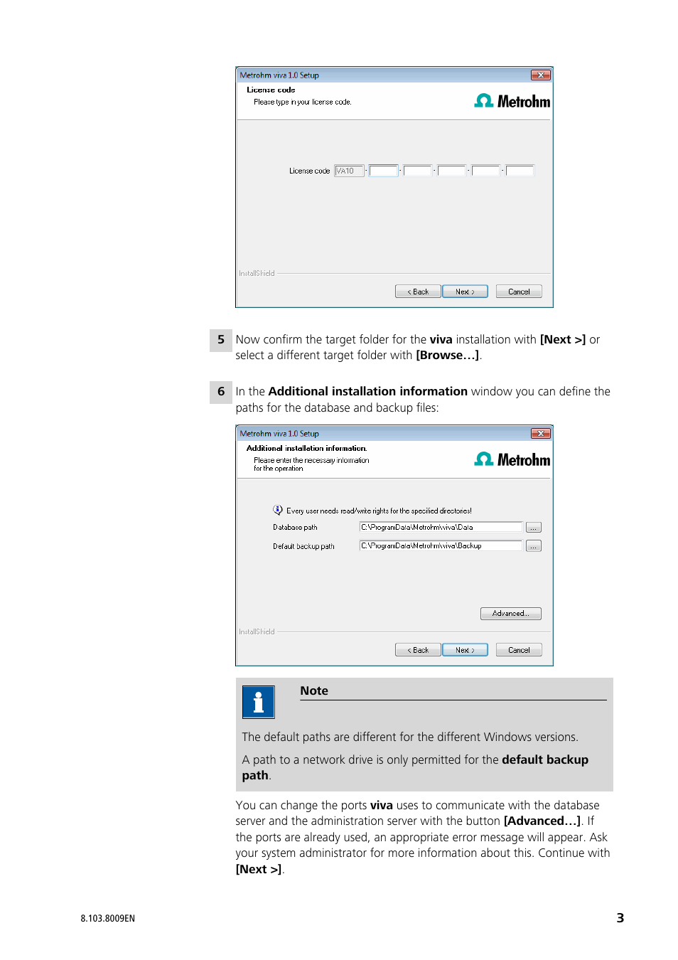 Metrohm viva 1.0 Installation User Manual | Page 3 / 15