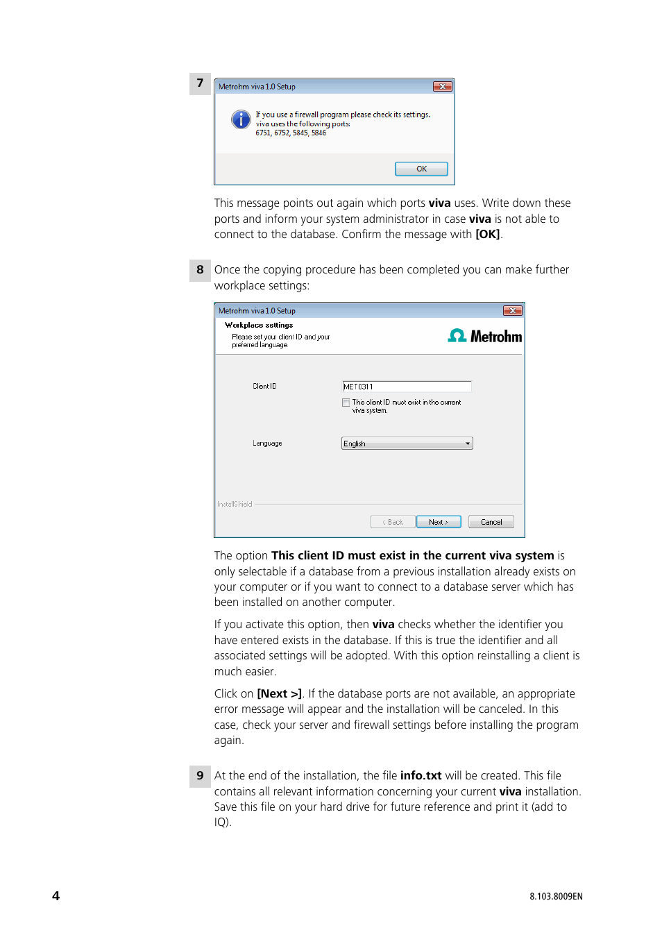 Metrohm viva 1.0 Installation User Manual | Page 4 / 15
