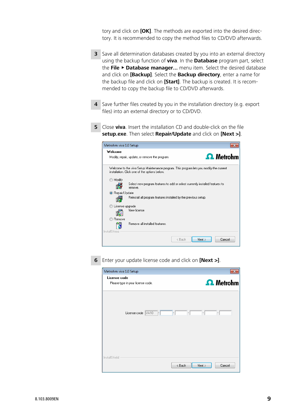 Metrohm viva 1.0 Installation User Manual | Page 9 / 15