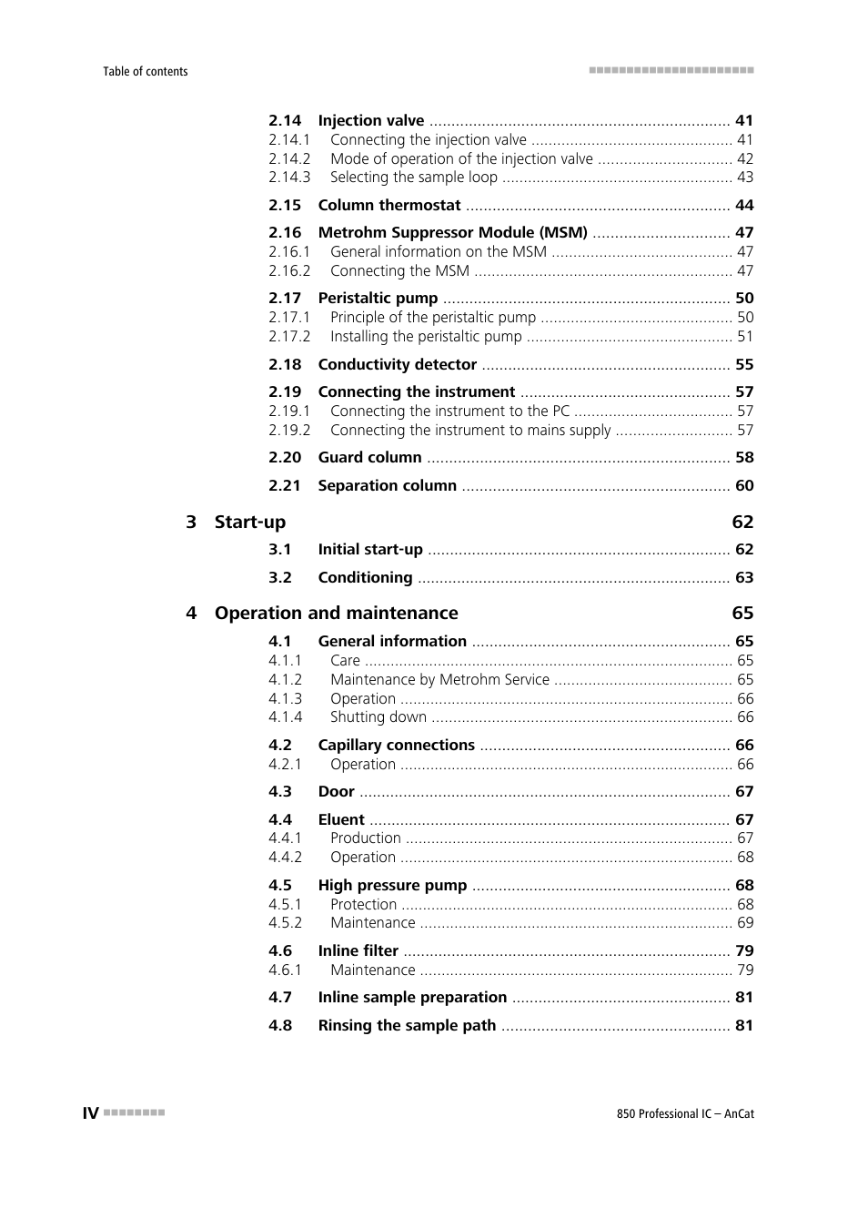 Metrohm 850 Professional IC AnCat User Manual | Page 6 / 136