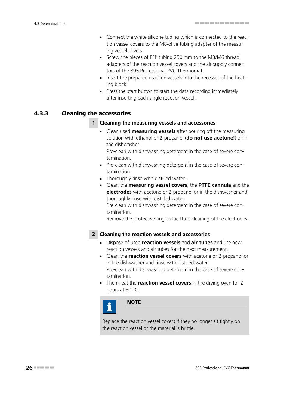 3 cleaning the accessories, Cleaning the accessories | Metrohm 895 Professional PVC Thermomat User Manual | Page 34 / 51