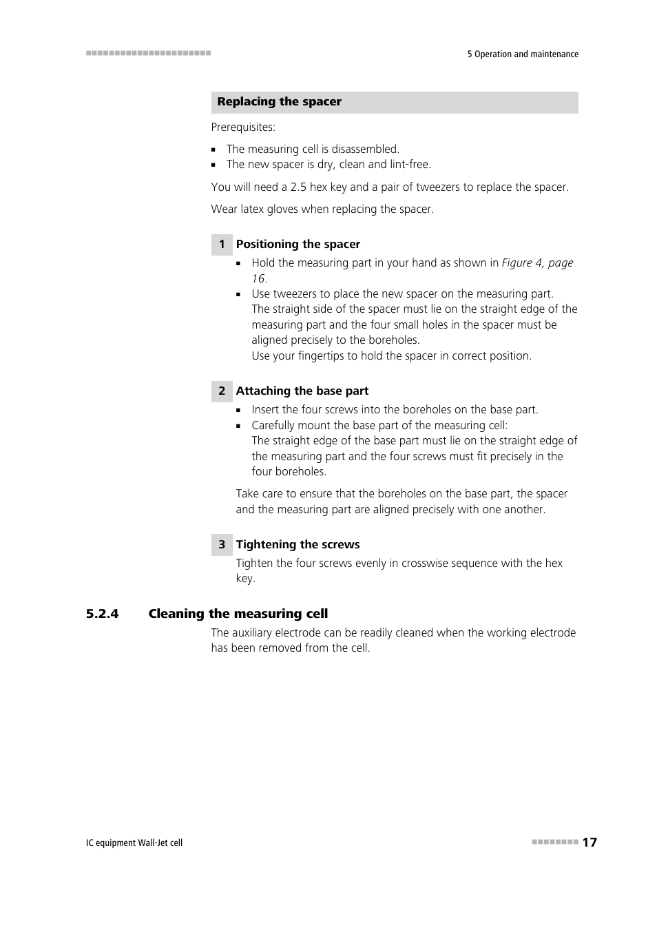 4 cleaning the measuring cell, Cleaning the measuring cell | Metrohm Wall-Jet-Cell User Manual | Page 23 / 31