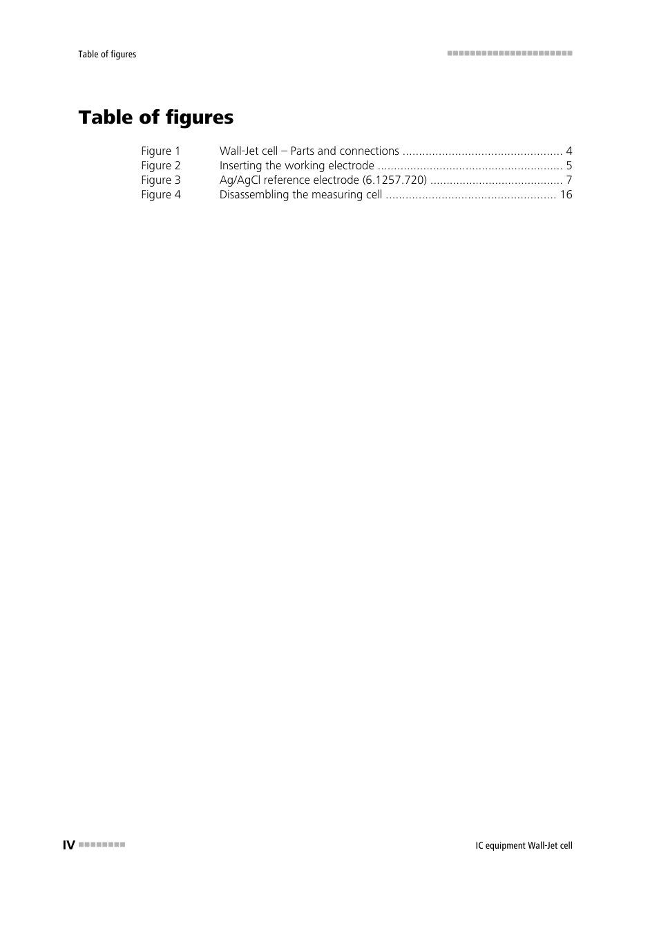 Table of figures | Metrohm Wall-Jet-Cell User Manual | Page 6 / 31