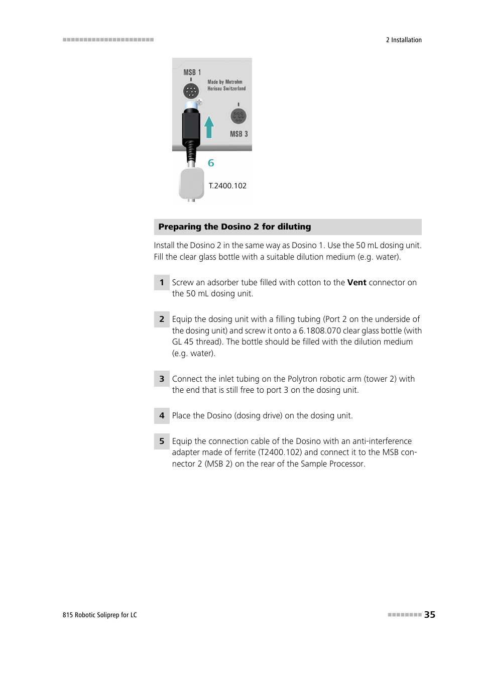 Metrohm 815 Robotic Soliprep for LC User Manual | Page 41 / 76