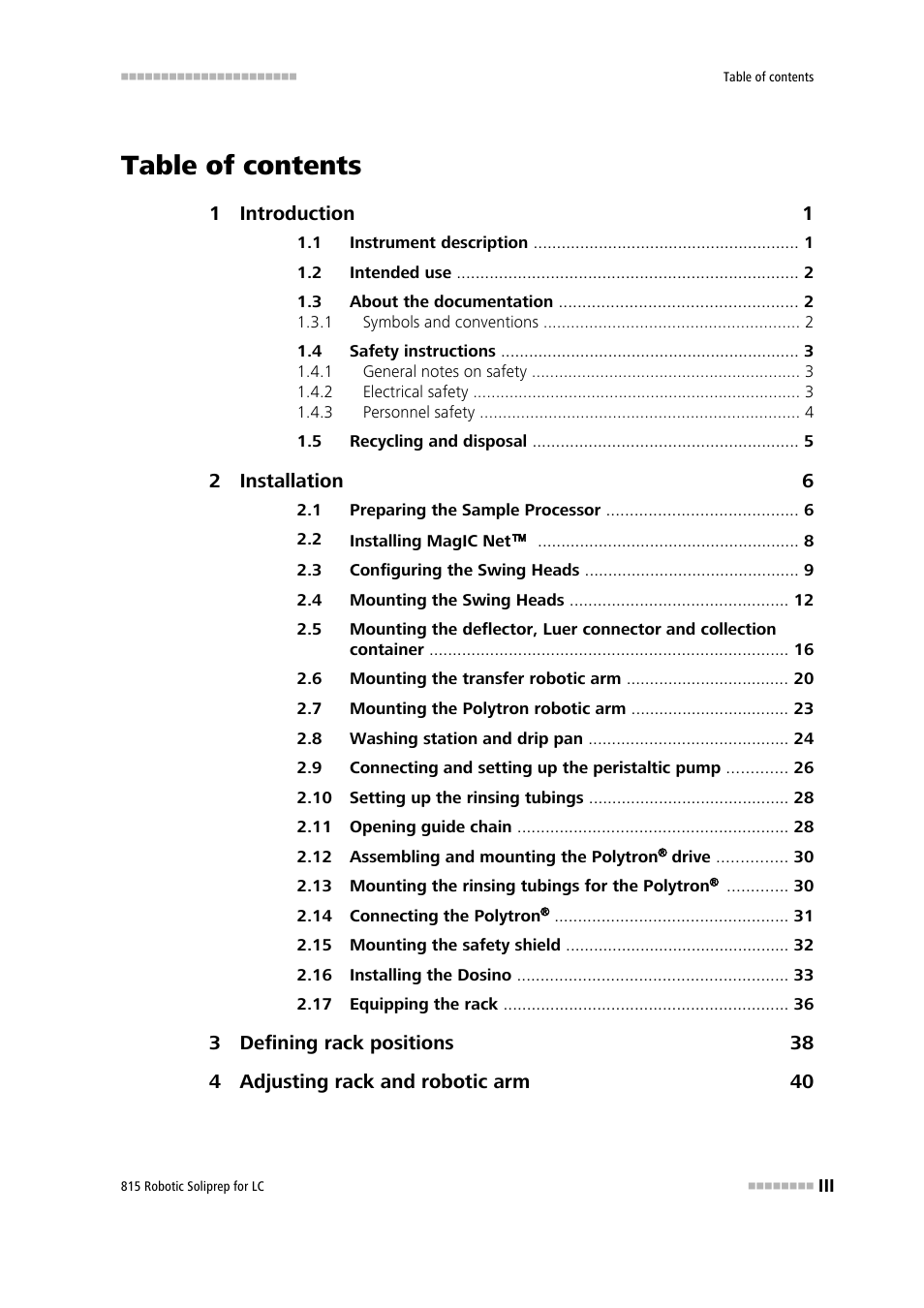 Metrohm 815 Robotic Soliprep for LC User Manual | Page 5 / 76