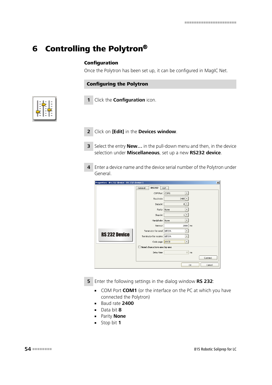 6 controlling the polytron | Metrohm 815 Robotic Soliprep for LC User Manual | Page 60 / 76