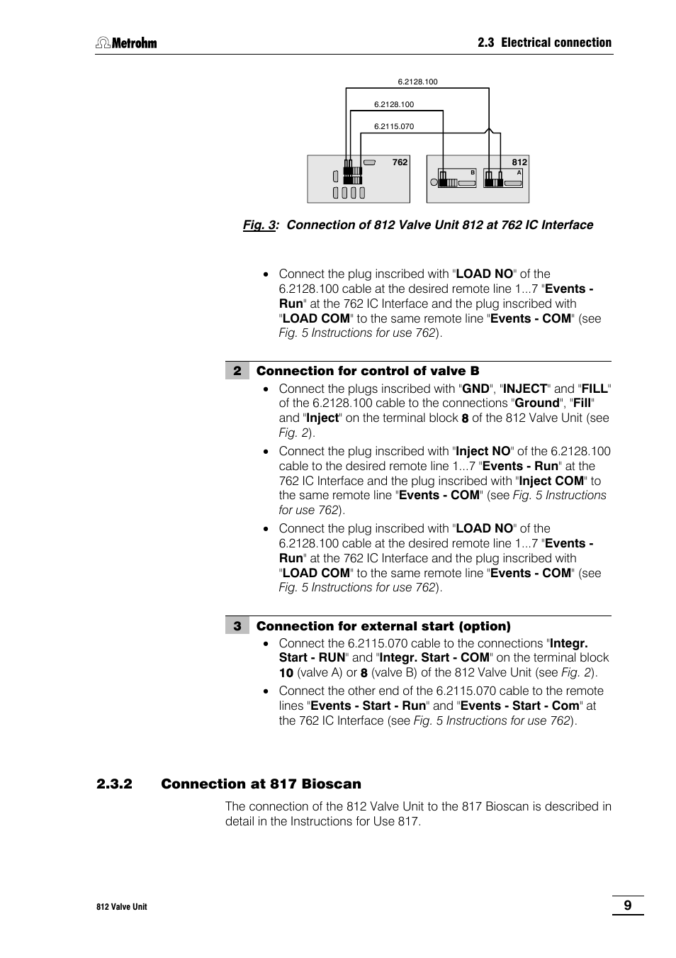 2 connection at 817 bioscan | Metrohm 812 Valve Unit User Manual | Page 12 / 27