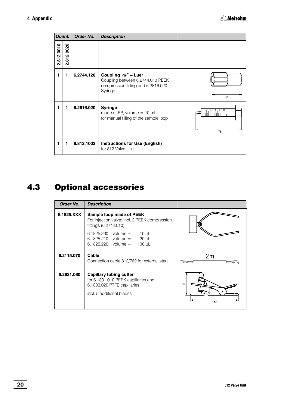 3 optional accessories | Metrohm 812 Valve Unit User Manual | Page 23 / 27