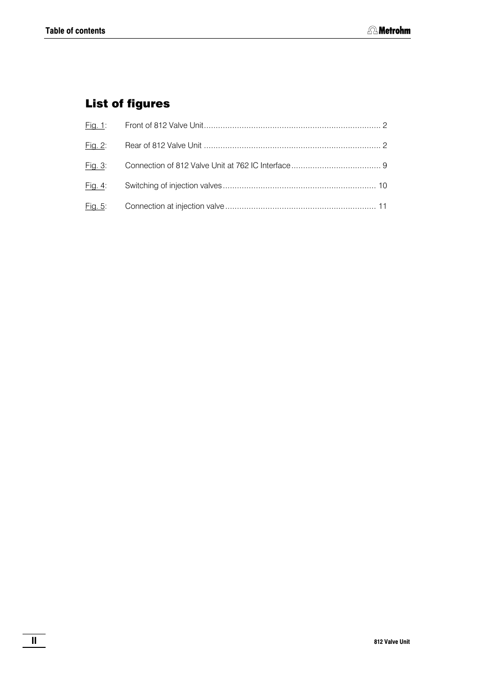 List of figures | Metrohm 812 Valve Unit User Manual | Page 3 / 27