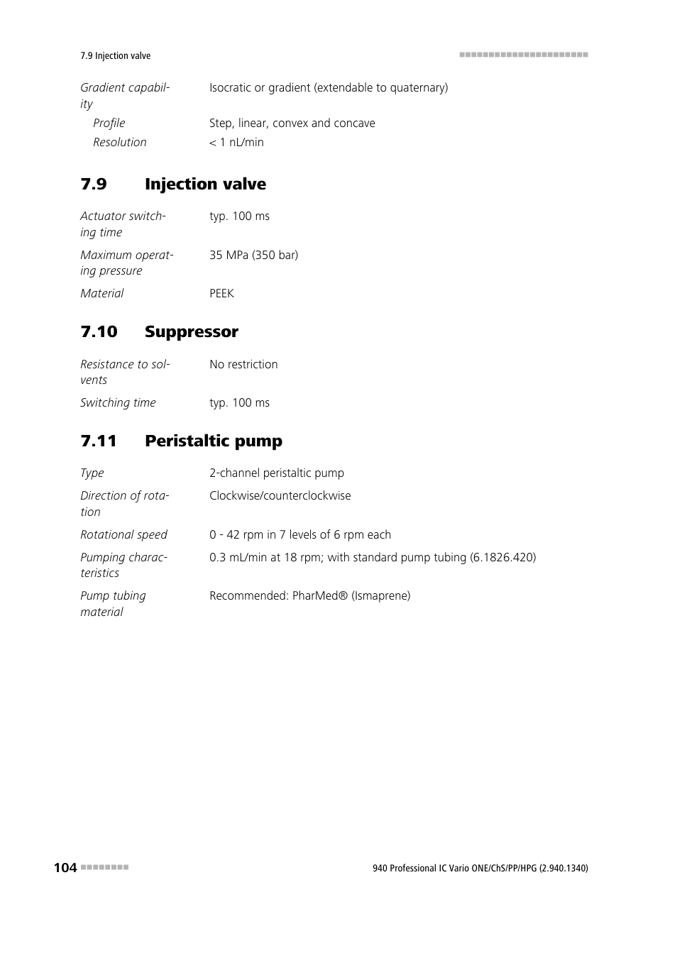 9 injection valve, 10 suppressor, 11 peristaltic pump | Injection valve | Metrohm 940 Professional IC Vario ONE/ChS/PP/HPG User Manual | Page 112 / 120