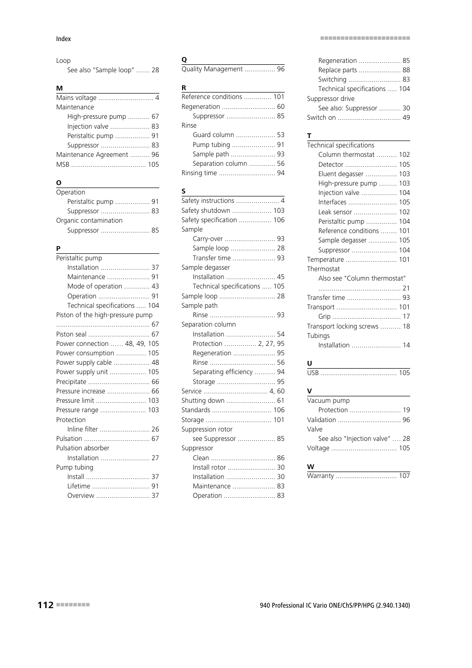 Metrohm 940 Professional IC Vario ONE/ChS/PP/HPG User Manual | Page 120 / 120