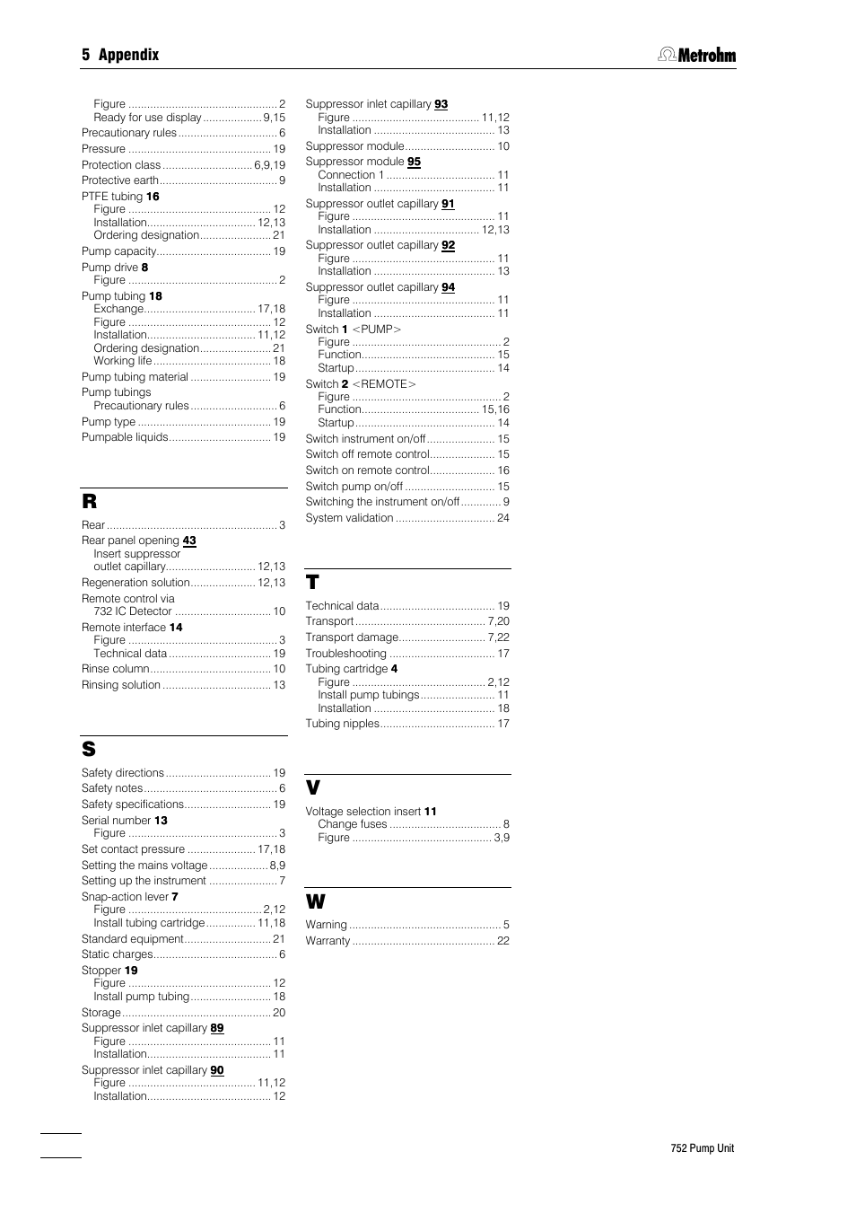 5 appendix | Metrohm 752 Pump Unit User Manual | Page 29 / 29