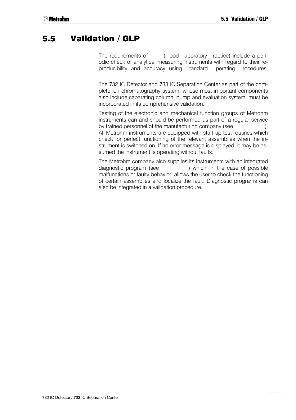 5 validation / glp | Metrohm 732 IC Detector User Manual | Page 166 / 223