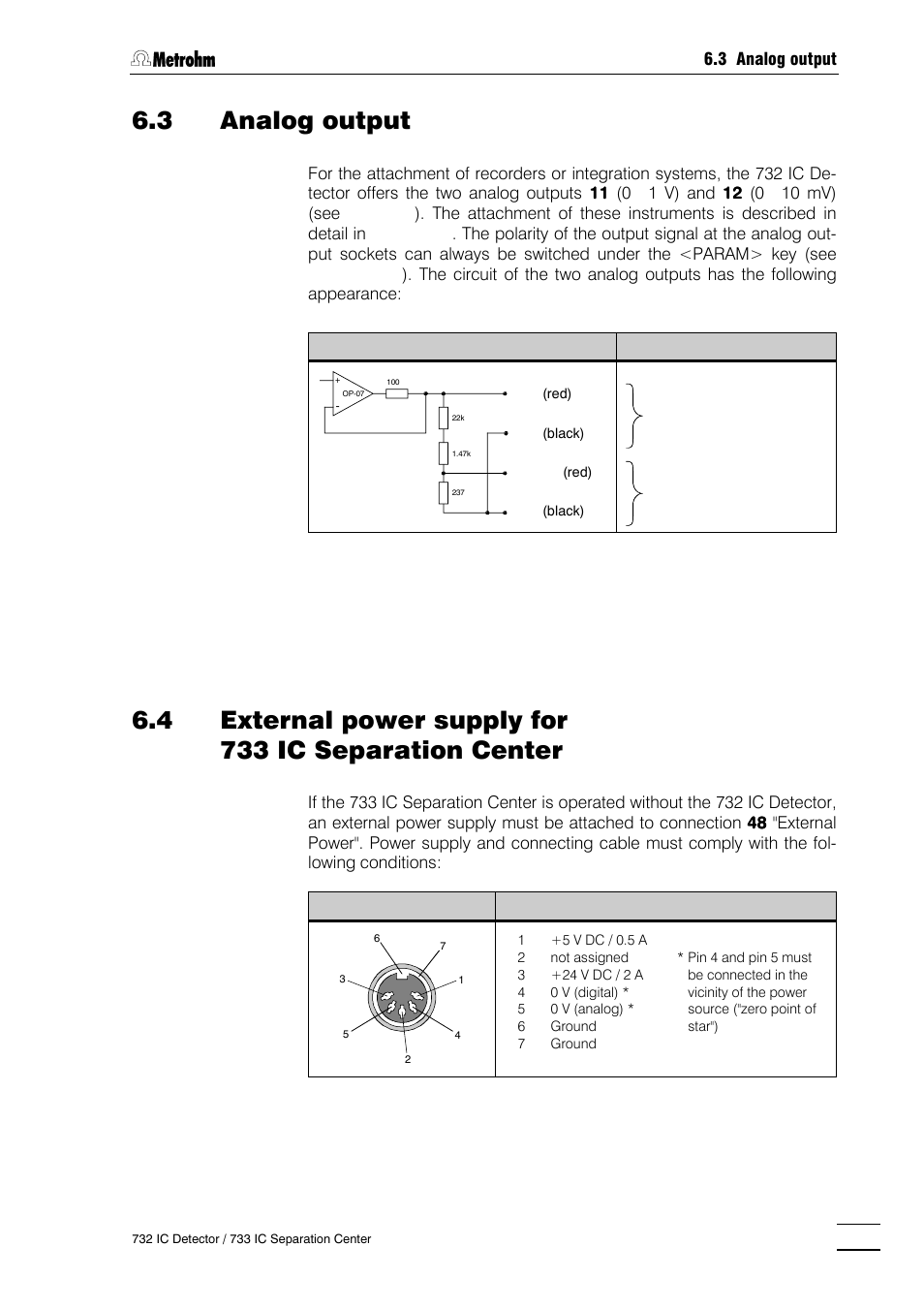 3 analog output | Metrohm 732 IC Detector User Manual | Page 194 / 223