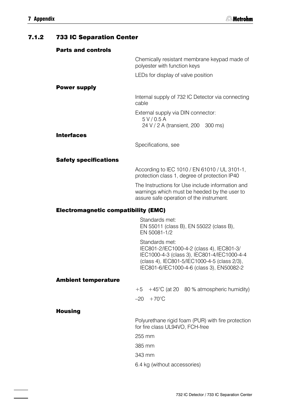 Metrohm 732 IC Detector User Manual | Page 199 / 223