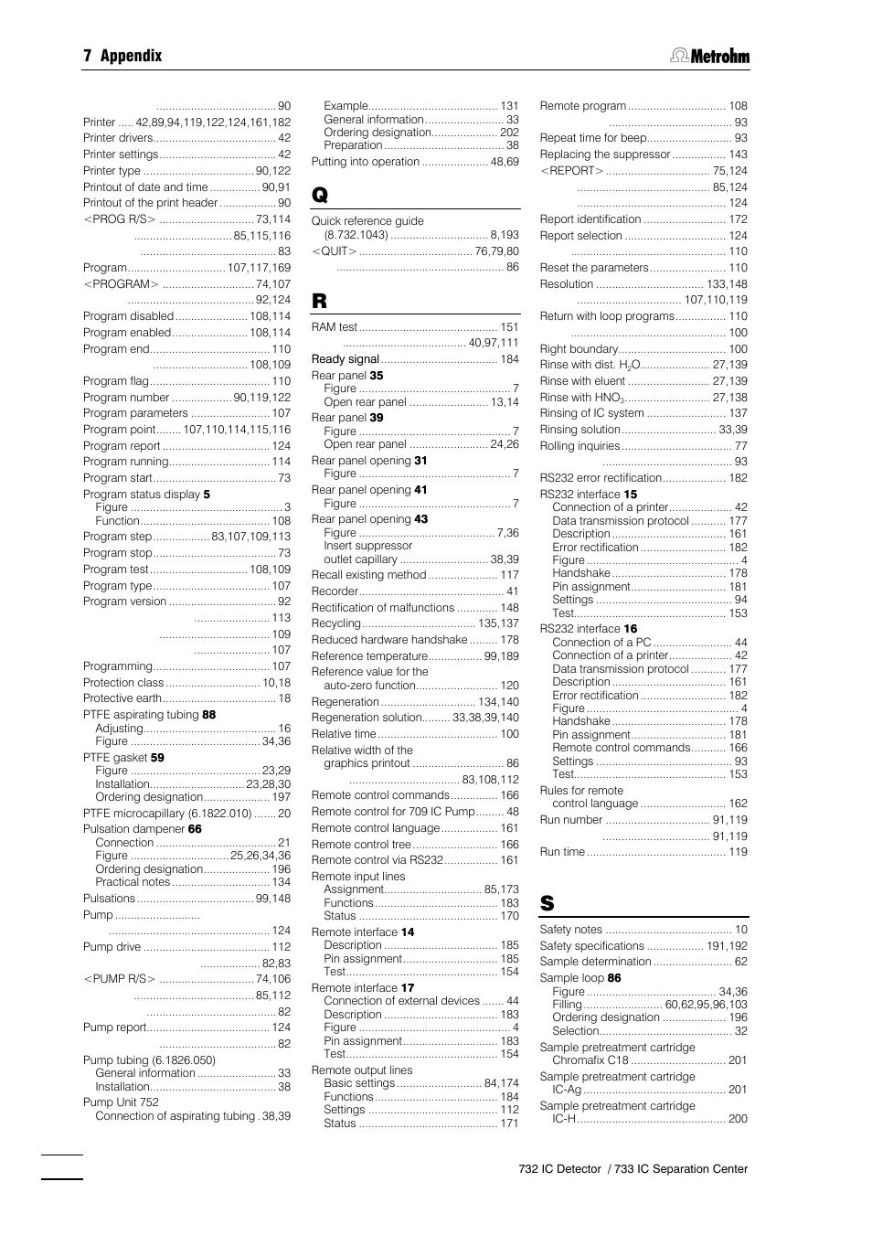 7 appendix | Metrohm 732 IC Detector User Manual | Page 221 / 223