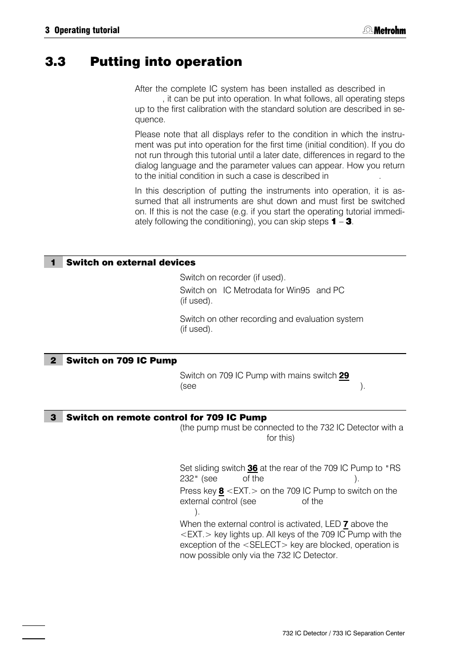 3 putting into operation | Metrohm 732 IC Detector User Manual | Page 55 / 223