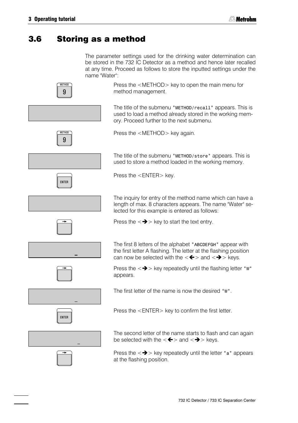 6 storing as a method | Metrohm 732 IC Detector User Manual | Page 71 / 223