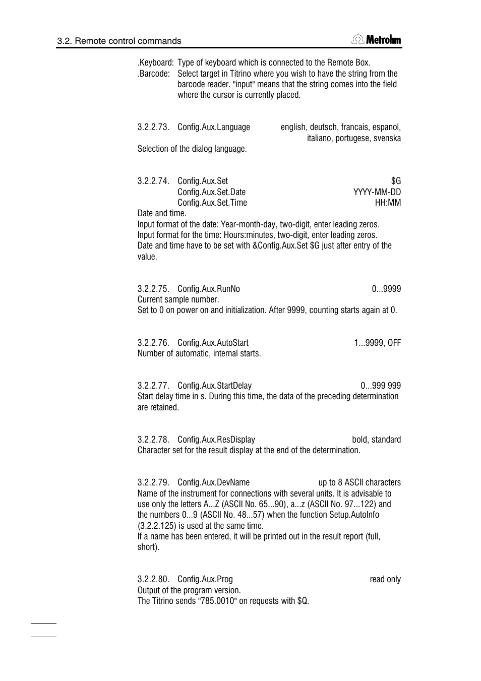 Metrohm 785 DMP Titrino User Manual | Page 113 / 182