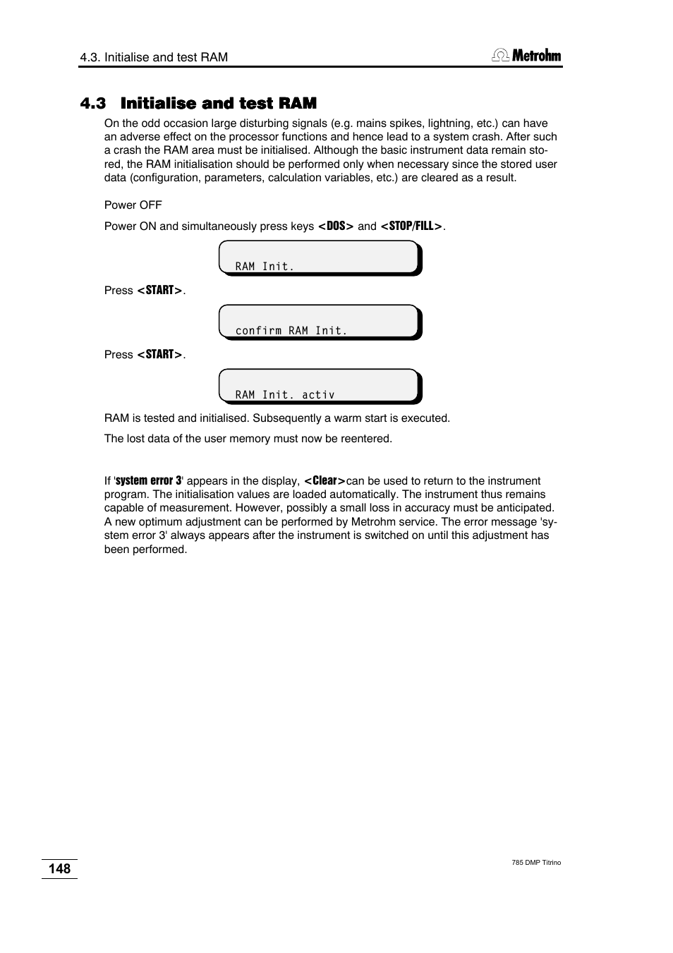 Metrohm 785 DMP Titrino User Manual | Page 151 / 182