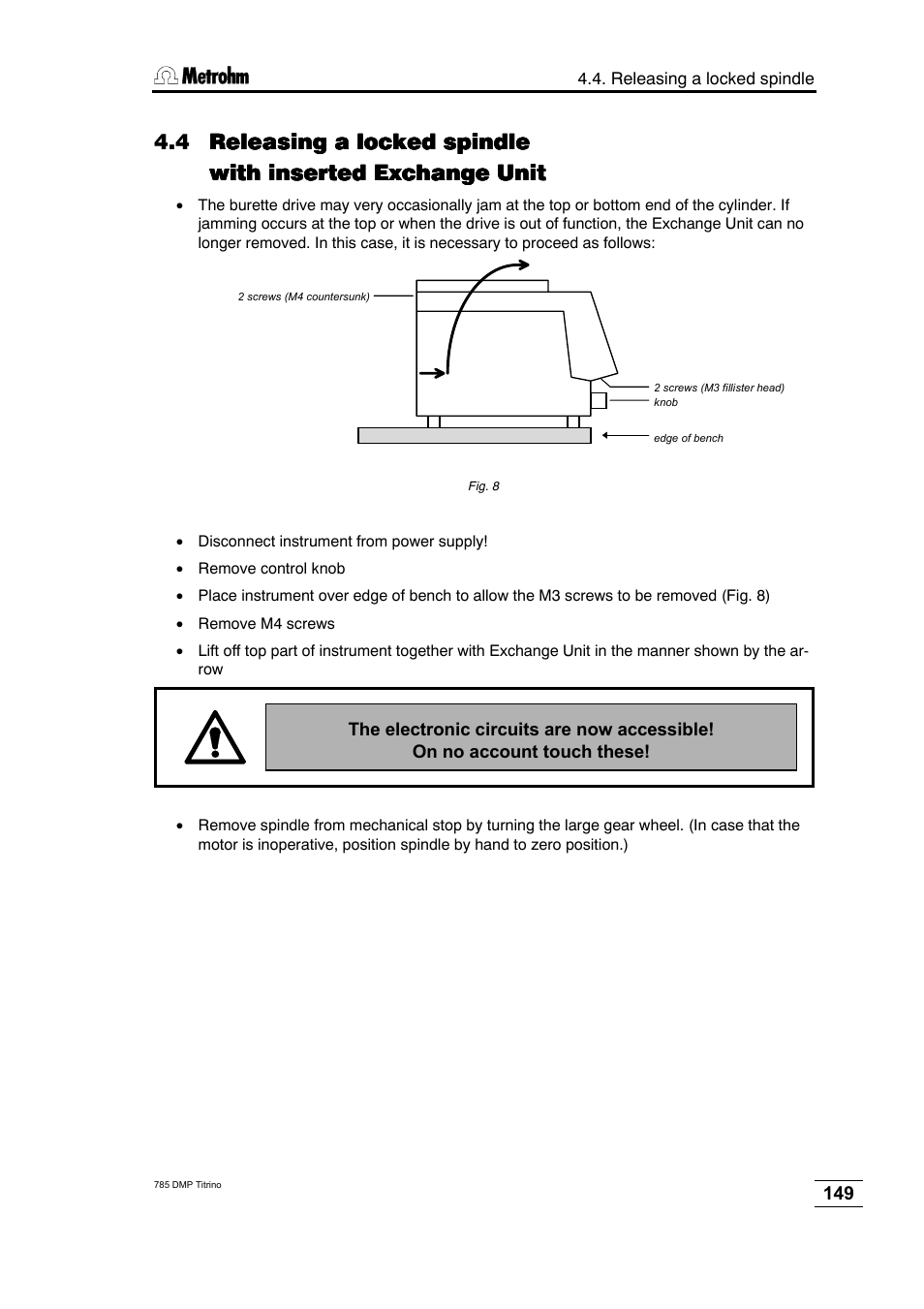 Metrohm 785 DMP Titrino User Manual | Page 152 / 182