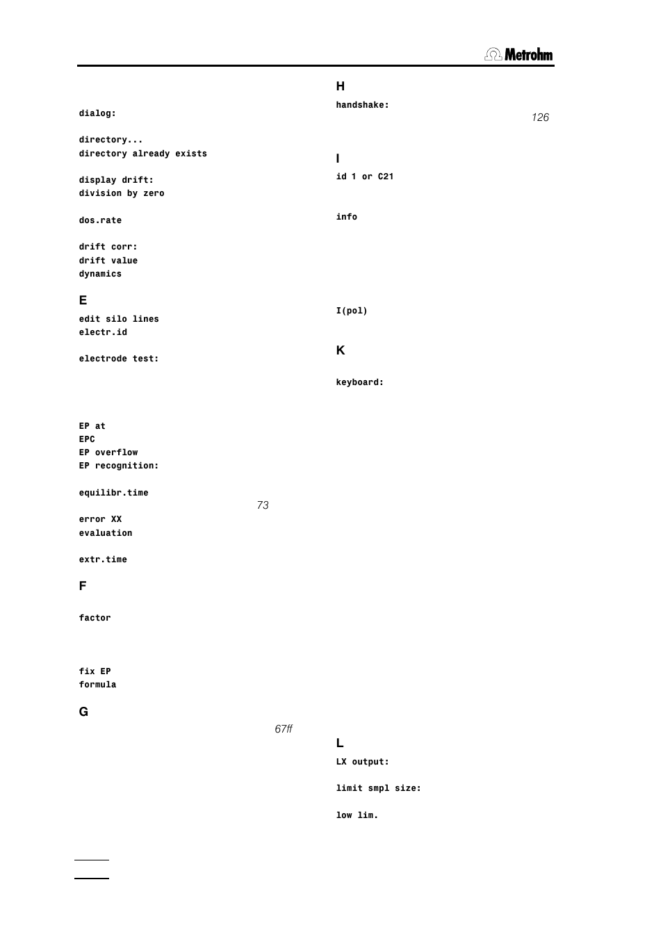 Metrohm 785 DMP Titrino User Manual | Page 179 / 182