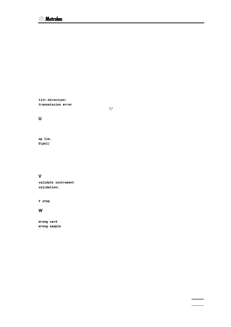 Metrohm 785 DMP Titrino User Manual | Page 182 / 182