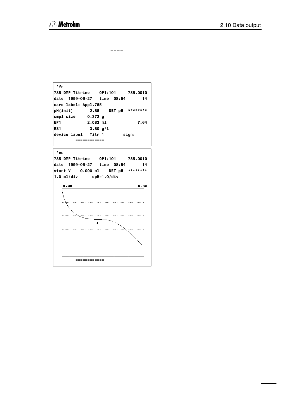 Metrohm 785 DMP Titrino User Manual | Page 48 / 182