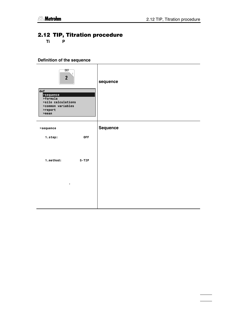 12 tip, titration procedure | Metrohm 785 DMP Titrino User Manual | Page 52 / 182
