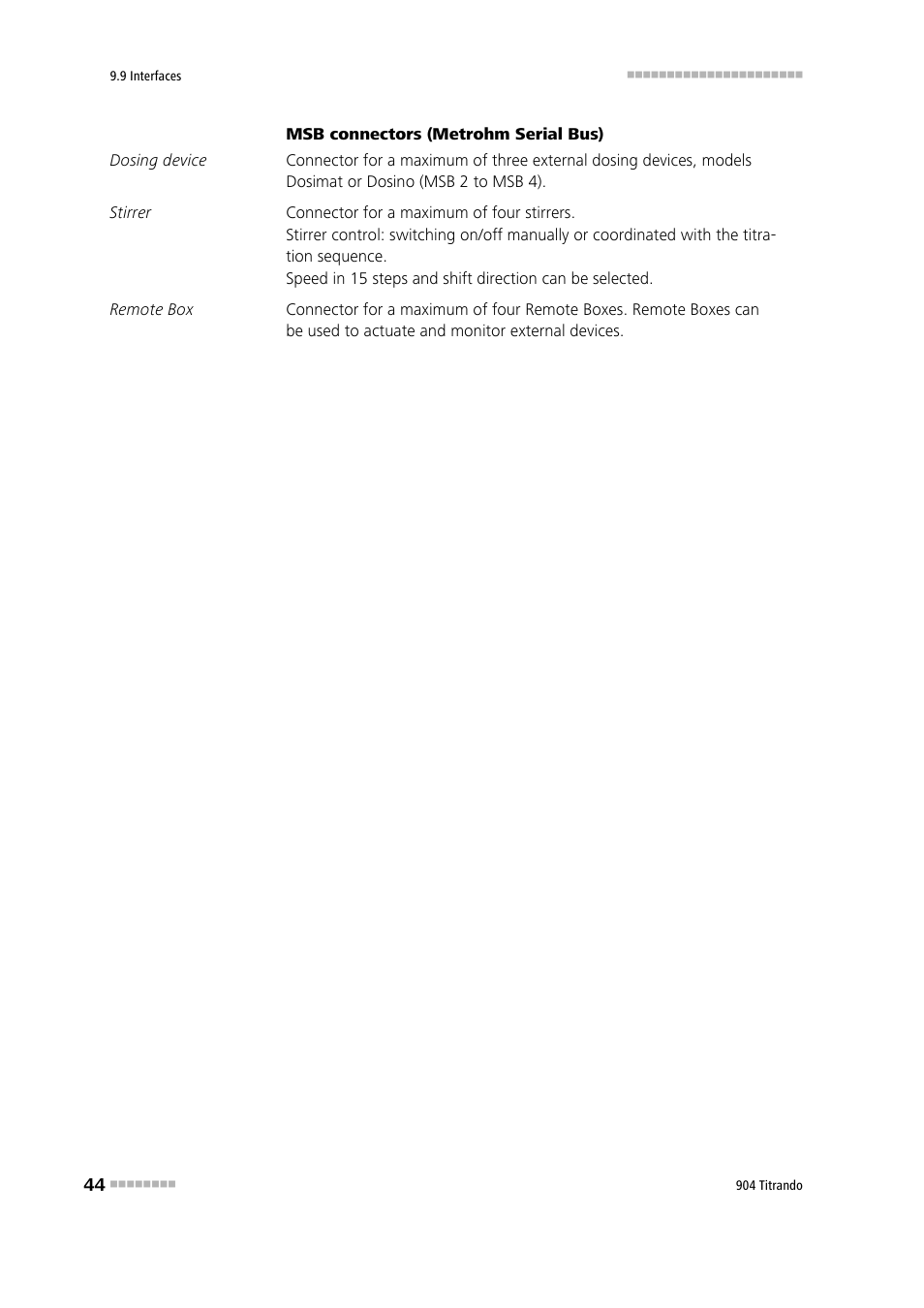 Metrohm 904 Titrando User Manual | Page 52 / 58