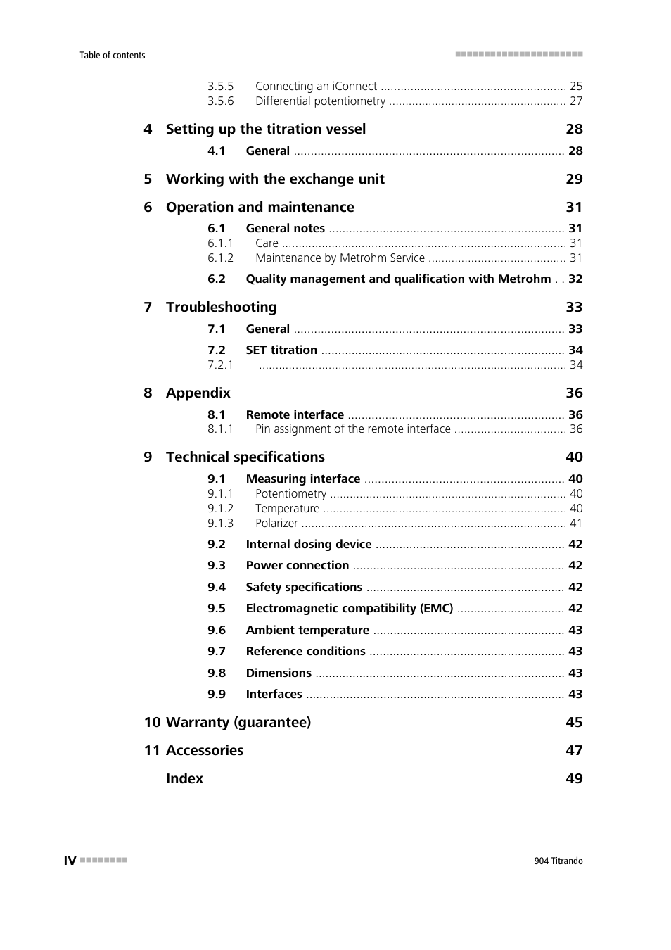 Metrohm 904 Titrando User Manual | Page 6 / 58