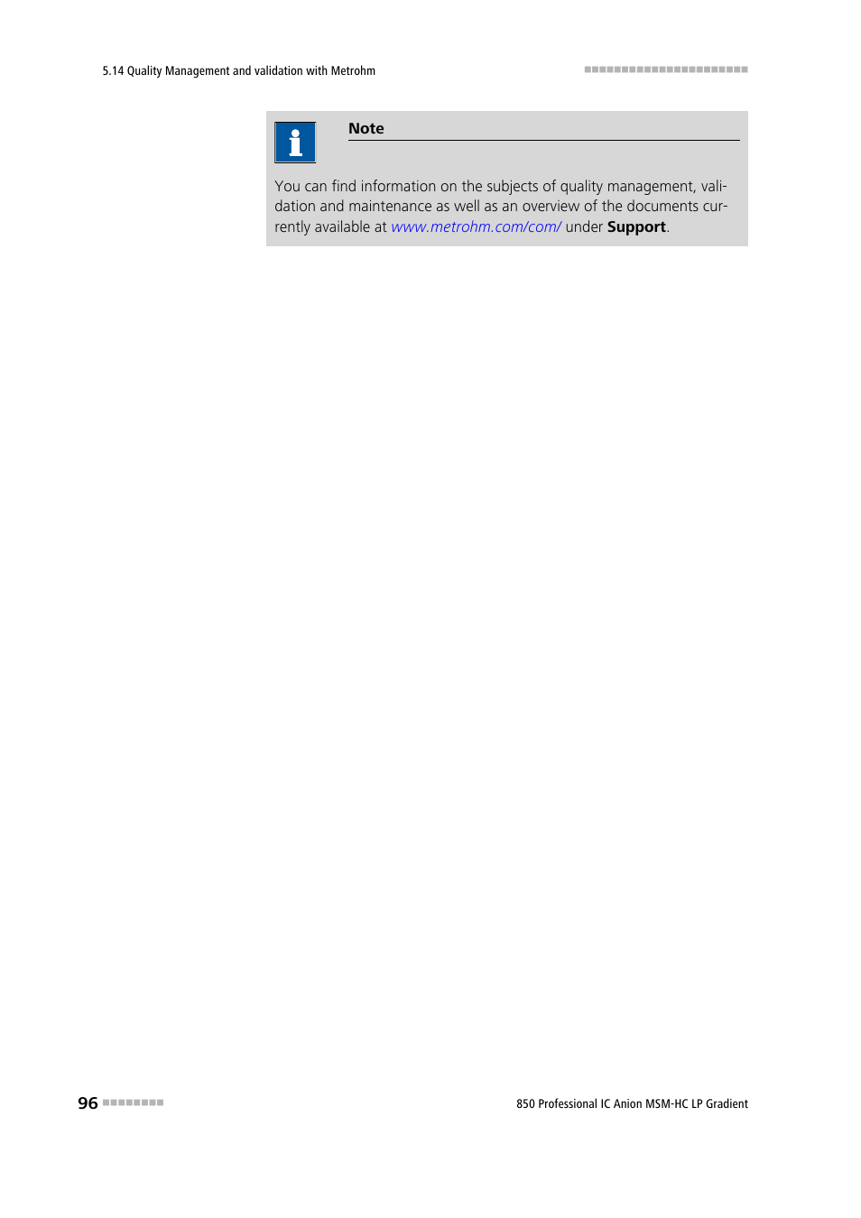 Metrohm 850 Professional IC Anion MSM-HC - LP-Gradient User Manual | Page 106 / 140