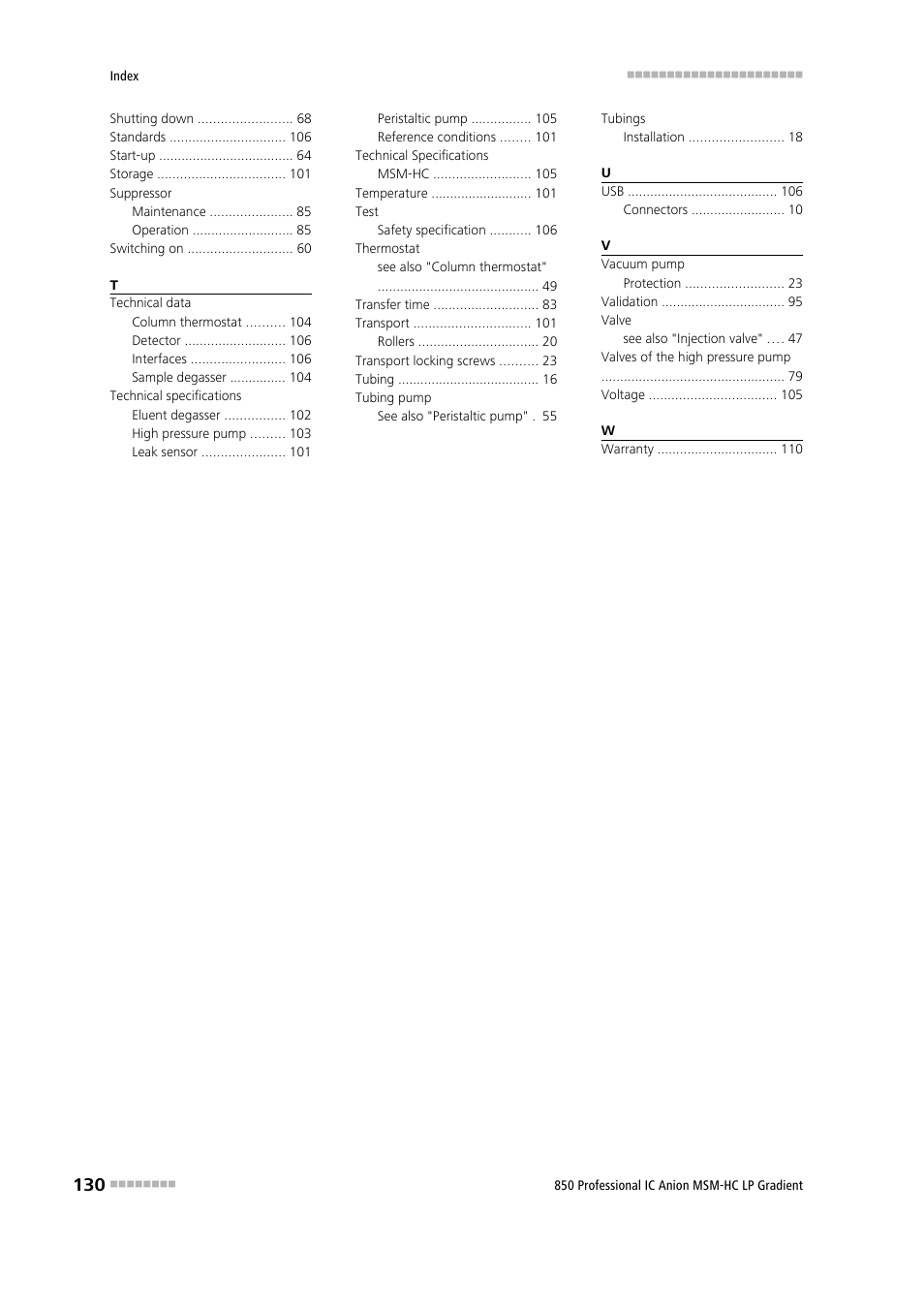 Metrohm 850 Professional IC Anion MSM-HC - LP-Gradient User Manual | Page 140 / 140