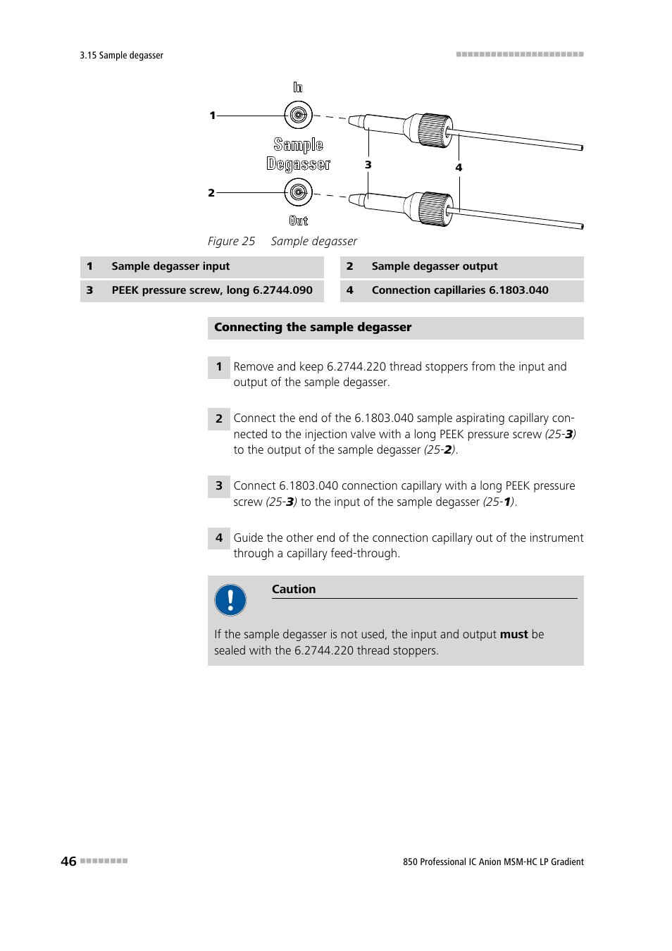Figure 25, Sample degasser | Metrohm 850 Professional IC Anion MSM-HC - LP-Gradient User Manual | Page 56 / 140