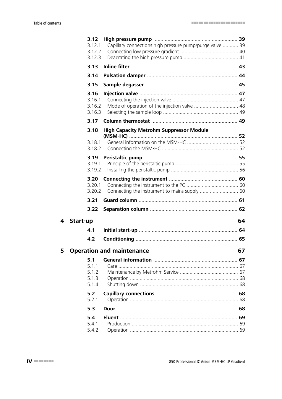 Metrohm 850 Professional IC Anion MSM-HC - LP-Gradient User Manual | Page 6 / 140