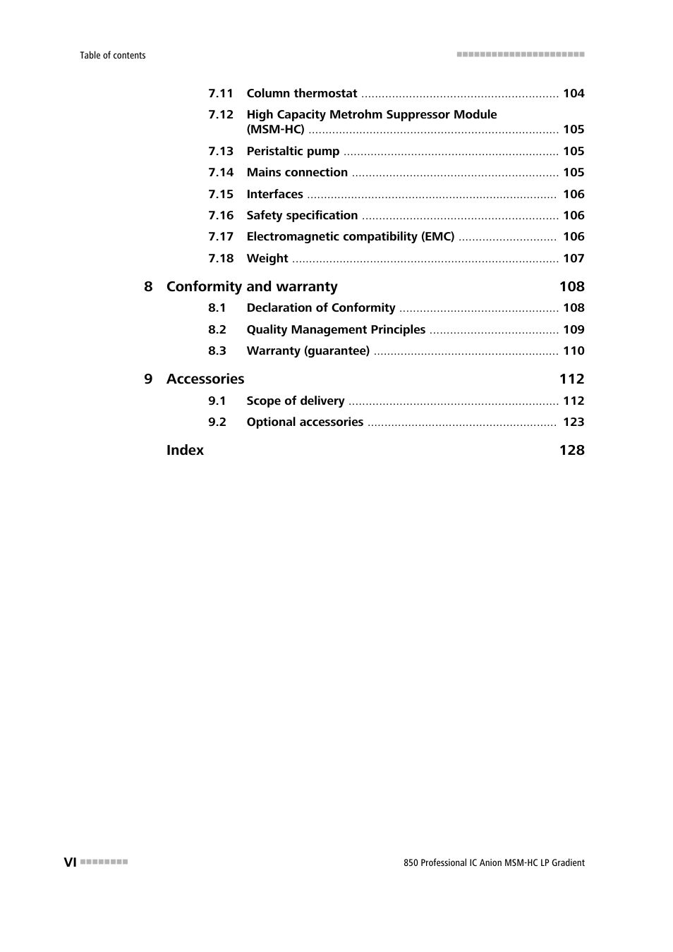 Metrohm 850 Professional IC Anion MSM-HC - LP-Gradient User Manual | Page 8 / 140