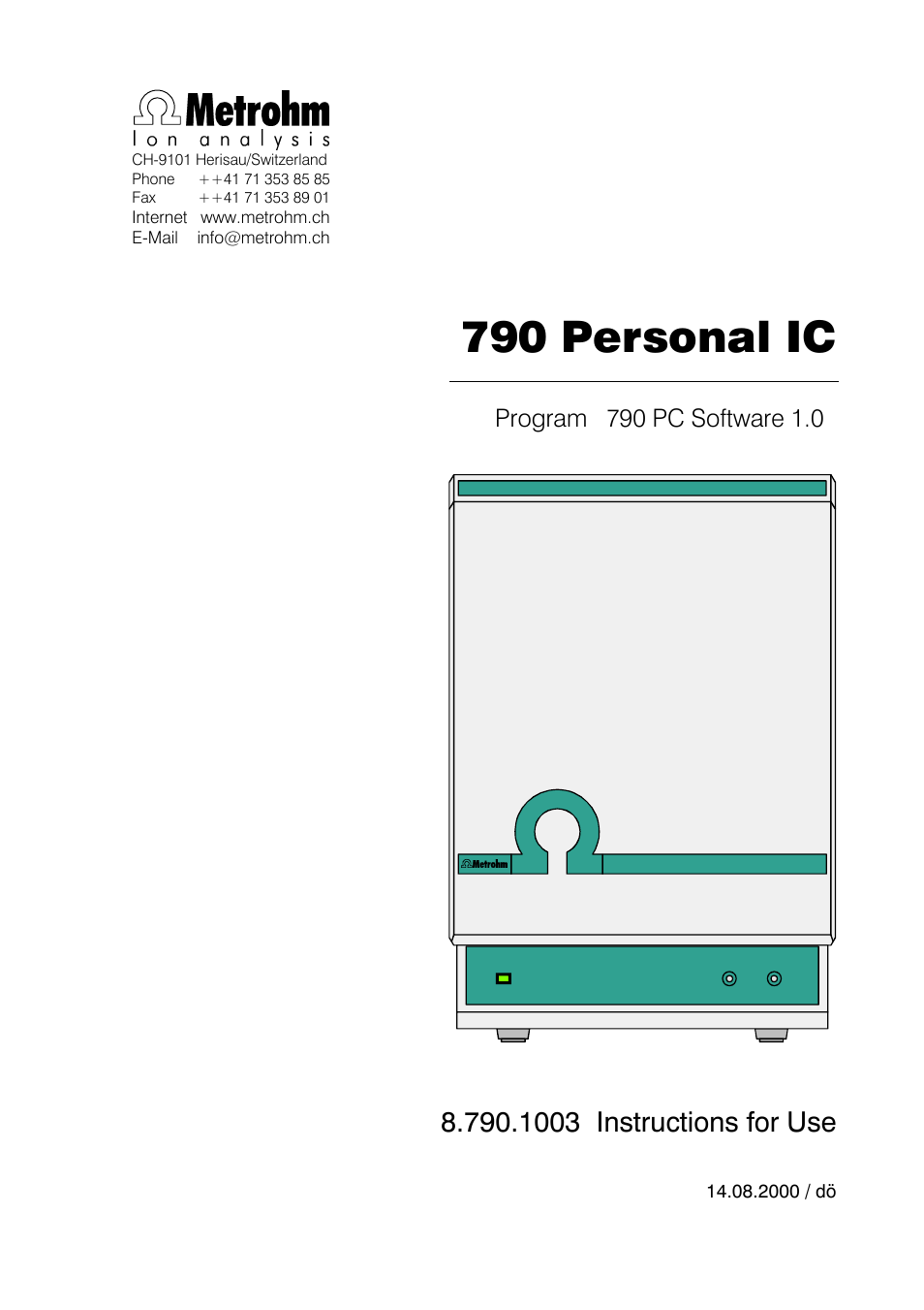 Metrohm 790 Personal IC User Manual | 207 pages