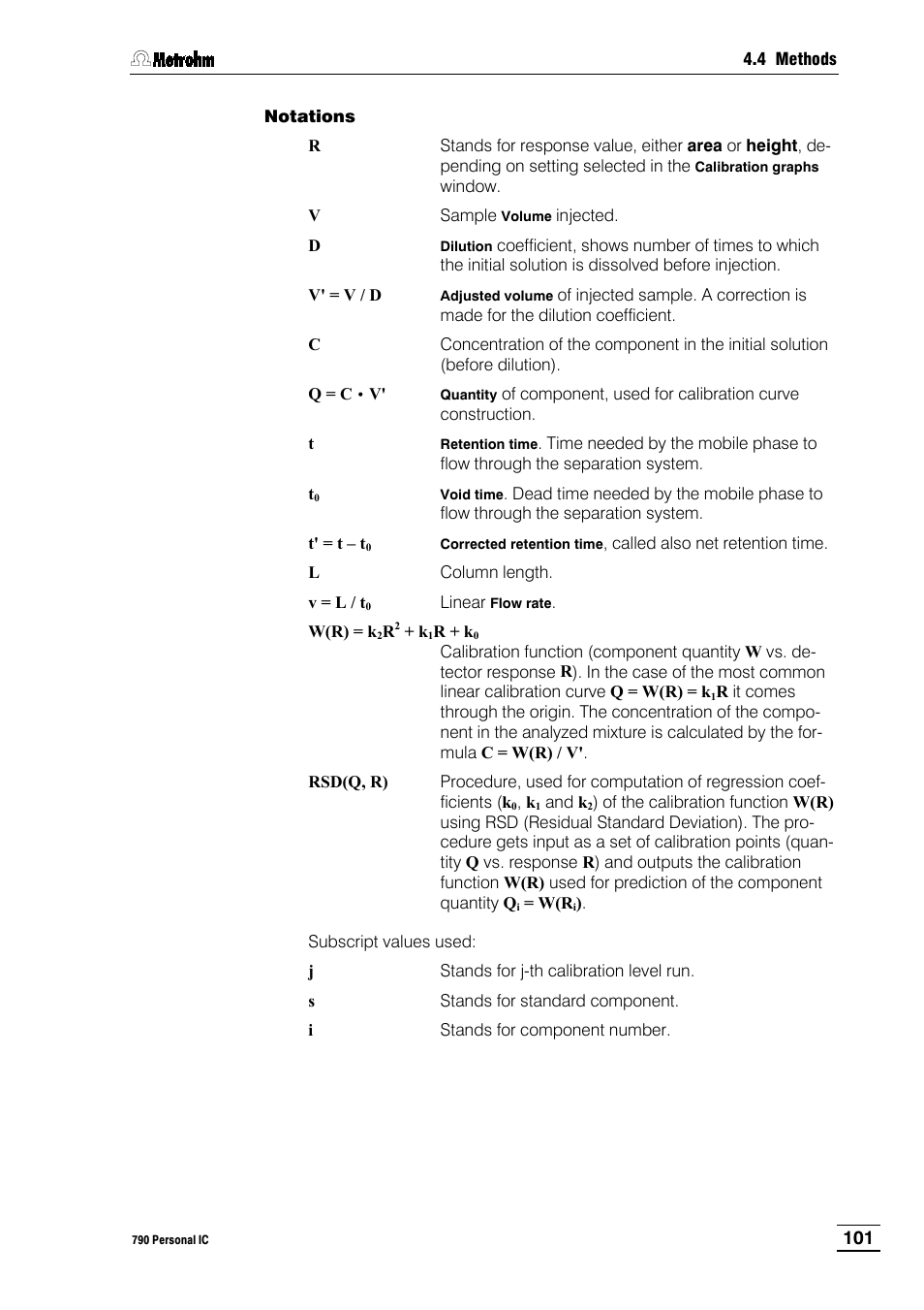 Metrohm 790 Personal IC User Manual | Page 110 / 207