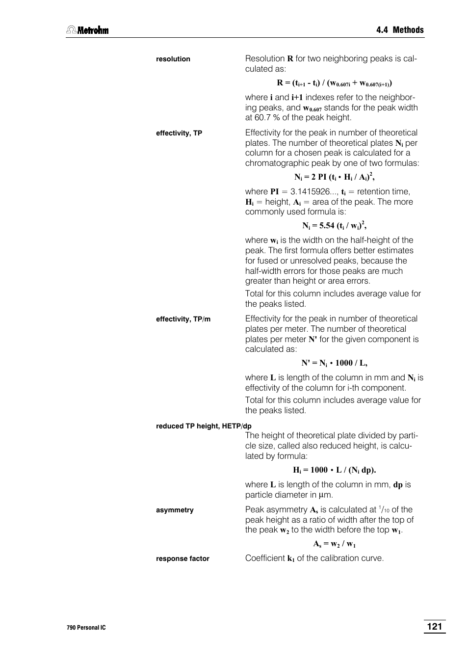 Metrohm 790 Personal IC User Manual | Page 130 / 207