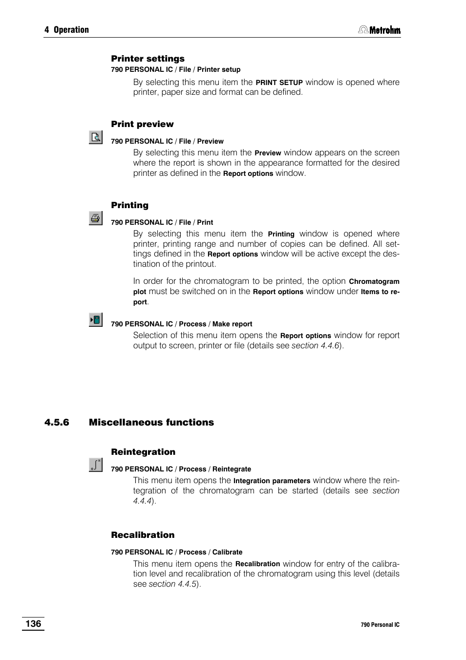 6 miscellaneous functions | Metrohm 790 Personal IC User Manual | Page 145 / 207