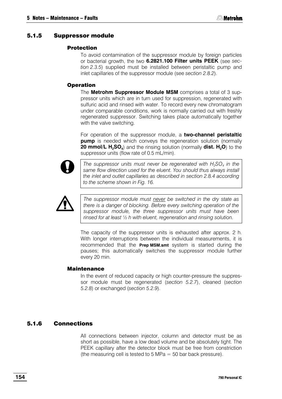 5 suppressor module, 6 connections | Metrohm 790 Personal IC User Manual | Page 163 / 207