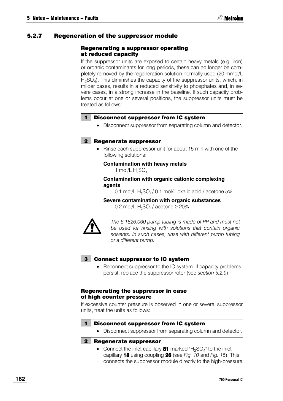 7 regeneration of the suppressor module | Metrohm 790 Personal IC User Manual | Page 171 / 207