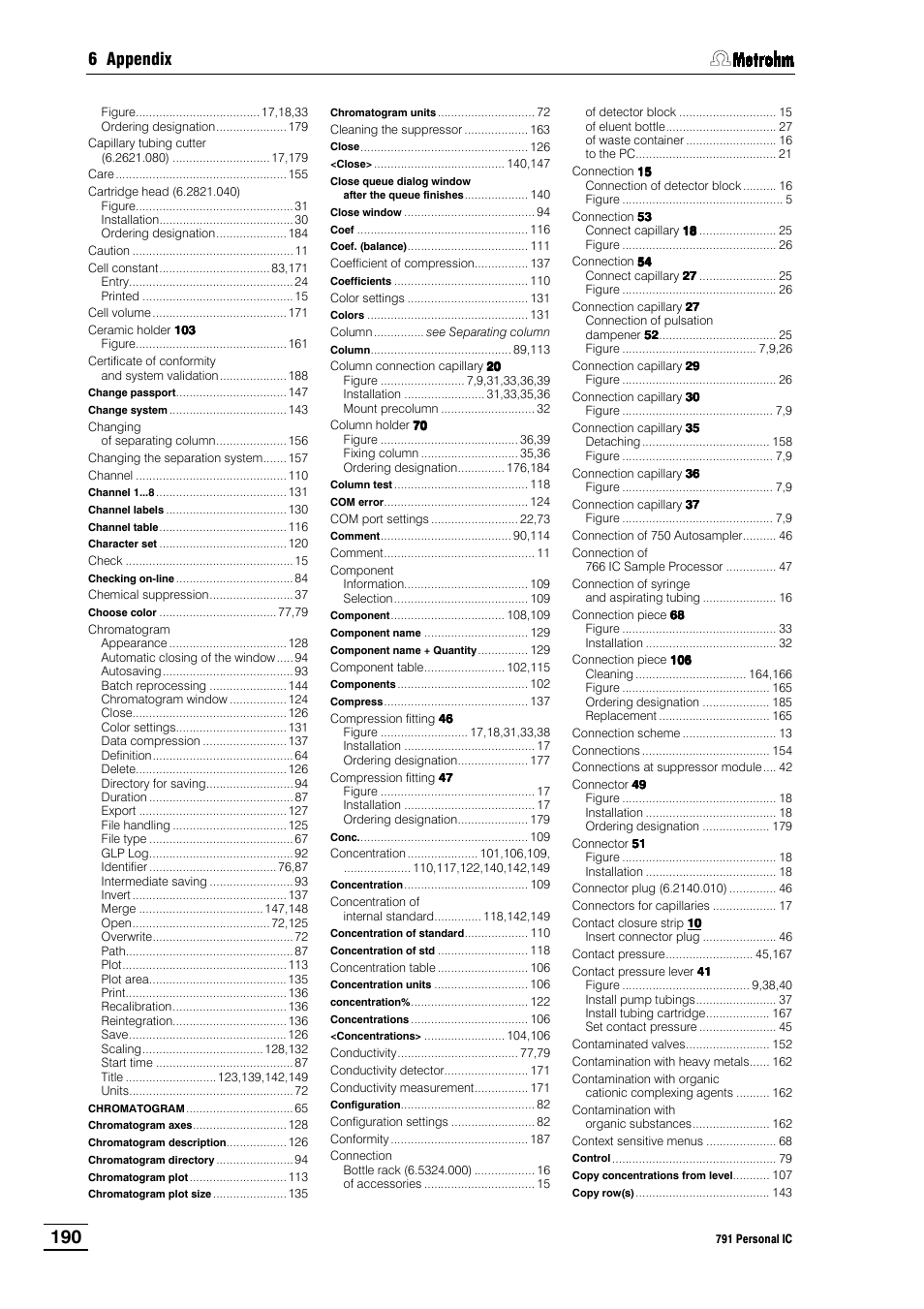 6 appendix | Metrohm 790 Personal IC User Manual | Page 199 / 207