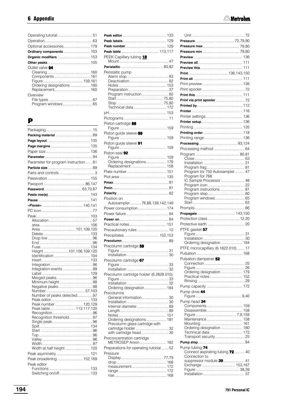 6 appendix | Metrohm 790 Personal IC User Manual | Page 203 / 207