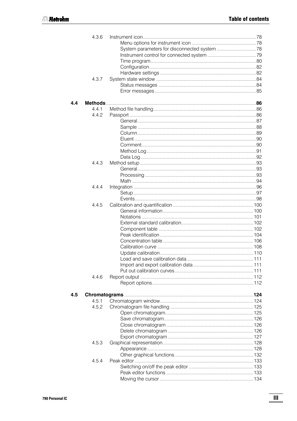 Metrohm 790 Personal IC User Manual | Page 4 / 207
