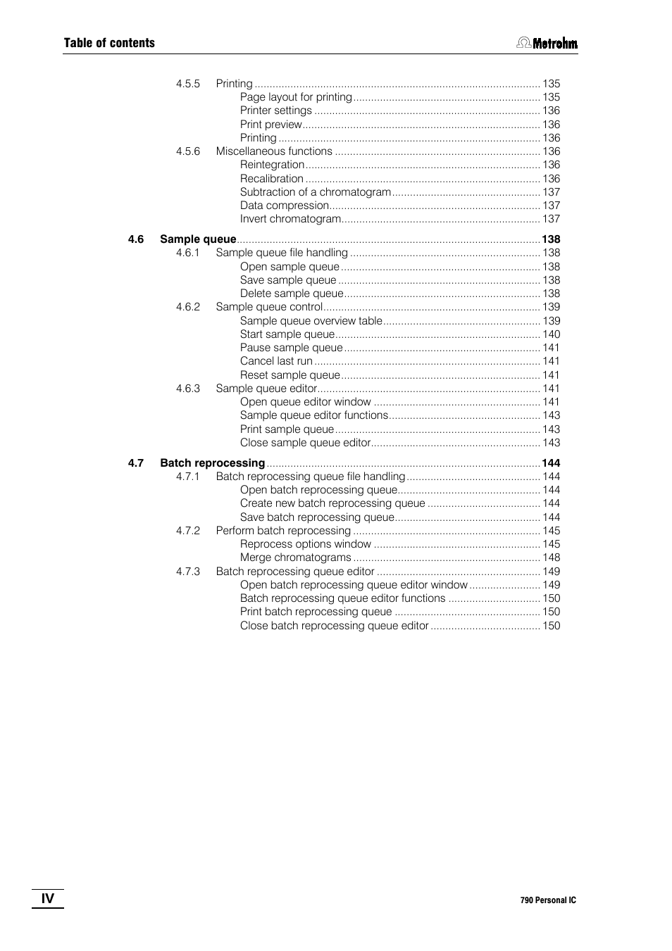 Metrohm 790 Personal IC User Manual | Page 5 / 207