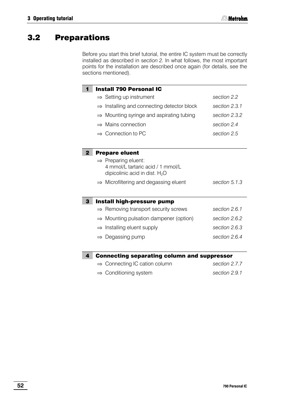 2 preparations | Metrohm 790 Personal IC User Manual | Page 61 / 207