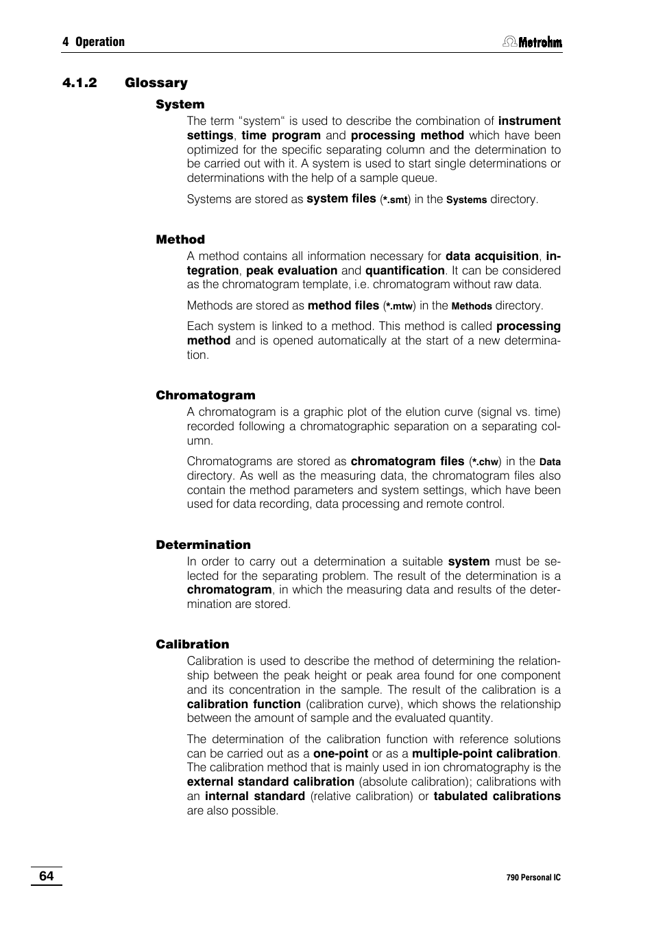 2 glossary | Metrohm 790 Personal IC User Manual | Page 73 / 207